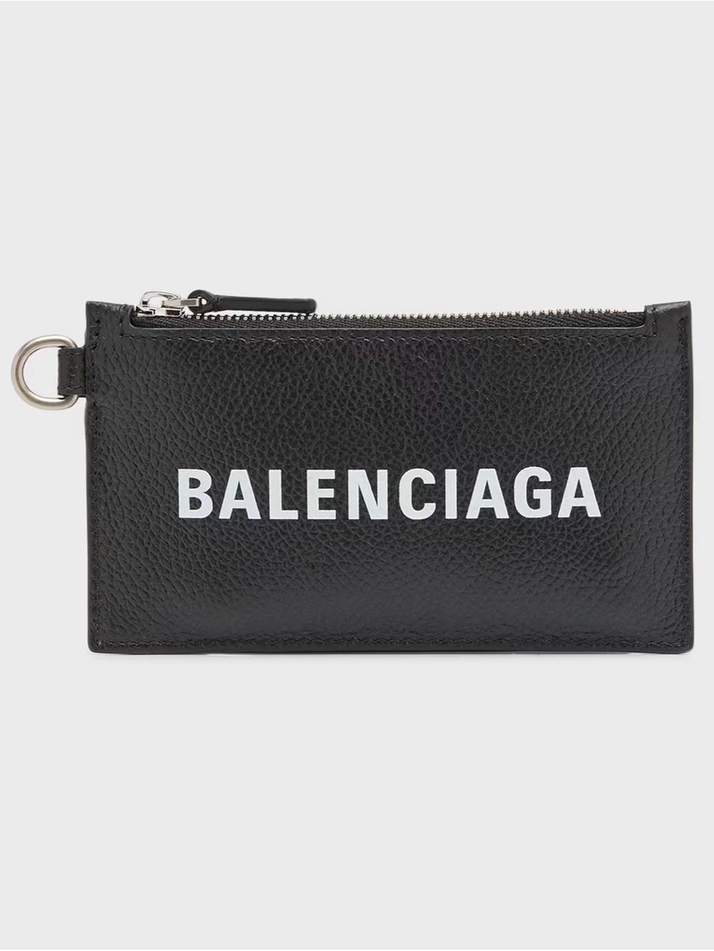 BALENCIAGA Black Calfskin/Grain Leather Neck Lanyard Card Holder Wallet (Unisex)